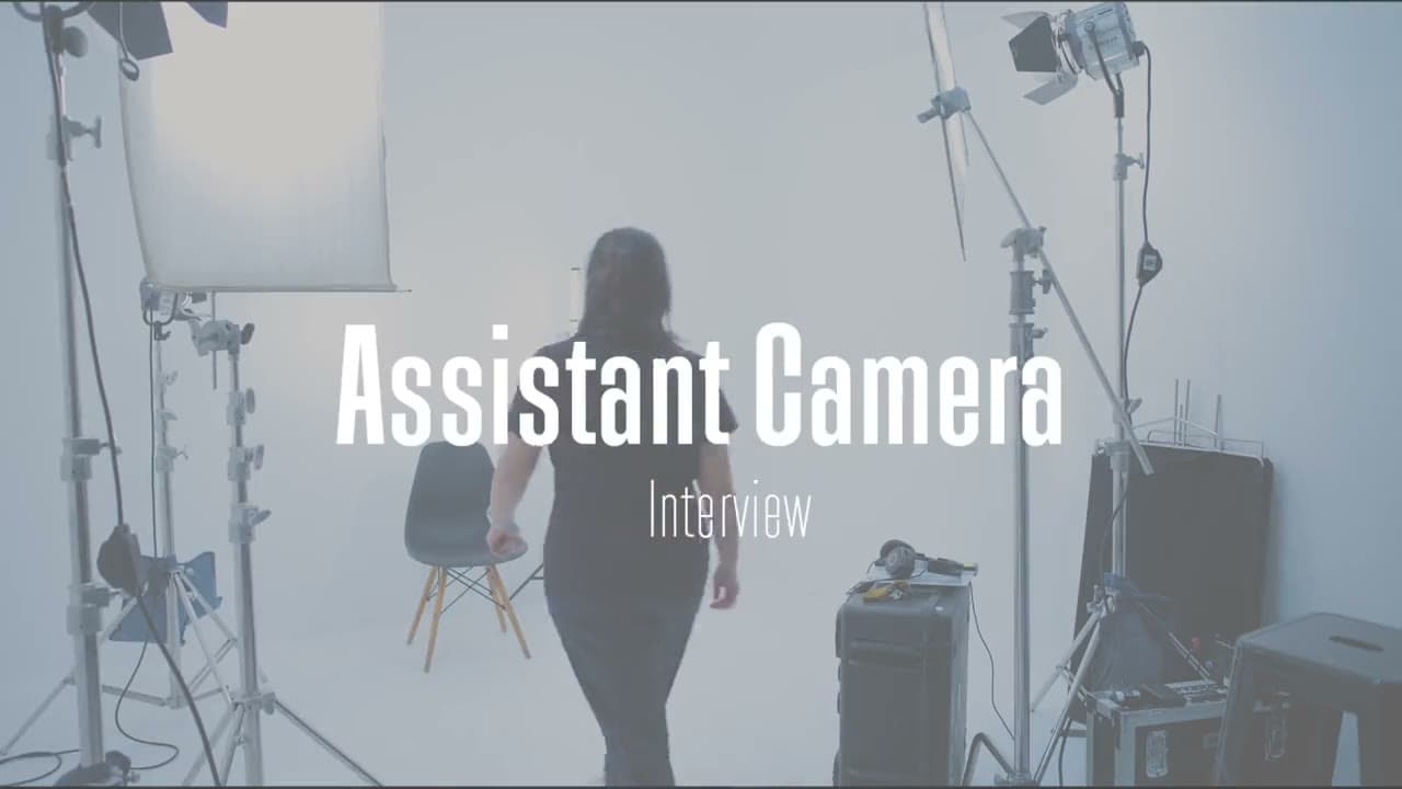 Interview film setup with controlled production lighting